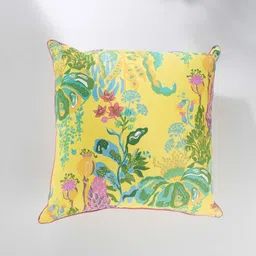 FREEDOM TREE Yellow & Green Floral Square Cushion Covers-39