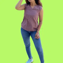 Bhanderi Fashion Women V-Neck Sleeveless Georgette Top-picture-36
