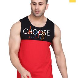 SLOWLORIS Men Pack Of 2 Printed Gym Vests VSL26 CMB(CHS BLACKRED)(LOUD YELLOW)--image-27
