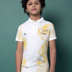 Crimsoune Club Boys Abstract Printed Polo Collar T-shirt-image-15