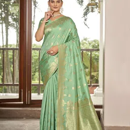 SAREETHNIC Woven Design Zari Pure Silk Banarasi Saree-picture-13