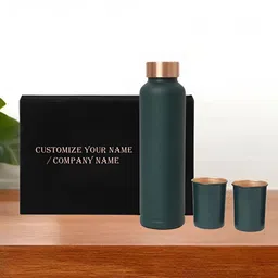 INTERNATIONAL GIFT Green Set of 3 Copper Solid Water Bottle-image-96