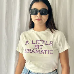 Sugercandy Women Typography Printed Cotton Fitted Crop Top-image-66