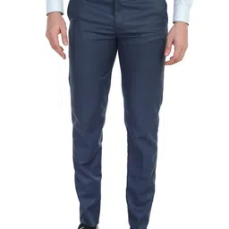 THE TURQUOISE TURTLE Men Original Regular Fit Mid-Rise Cotton Formal Trousers-69