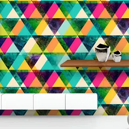 ArtzFolio Printed UV-Resistant Anti-Bacterial Hipster Triangles Peel & Stick Wallpaper-image-97
