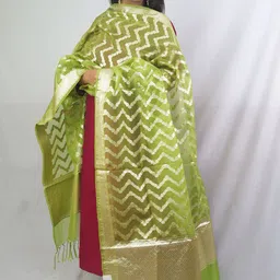 Luxurionworld Ethnic Motifs Woven Design Organza Dupatta-picture-22