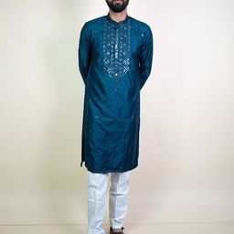 KUNDALI KAKSHAY Men Embroidered Thread Work Kurta-image-14