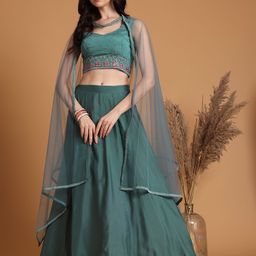 Kinjo Embroidered Sequinned Ready to Wear Lehenga & Blouse With Dupatta-picture-26