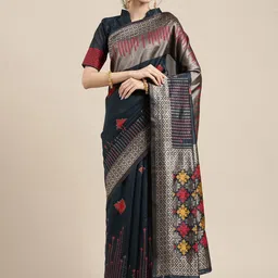 Anouk Rustic Woven Design Zari Silk Blend Banarasi Saree-picture-9