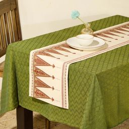 Fabindia Cream-Color & Red Printed Cotton Table Runners-11