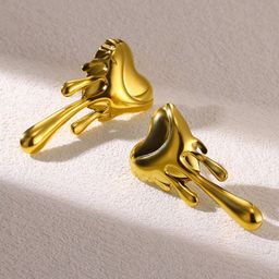 DIVASTRI Gold Plated Heart Shaped Studs-image-30