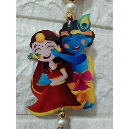 Sellplus 2Pcs Pink & Blue Textured Radha Krishna Wall Hangings-23