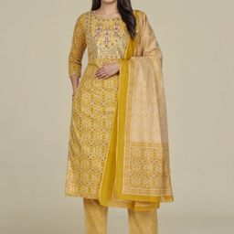 SZN Women Yellow Kurta Sets-picture-31