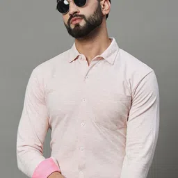 RENUOVO Men Slim Fit Spread Collar Solid Cotton Formal Shirt-picture-29