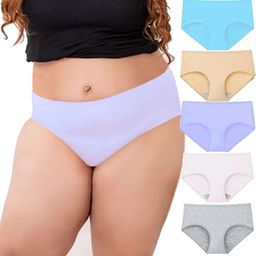Diving Deep Women Pack of 5 Cotton Plus Size Hipster Briefs-picture-6