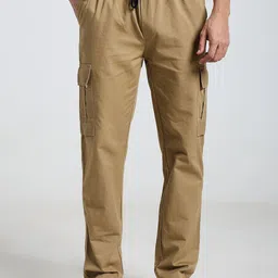 VOGAAN Men Relaxed Fit Mid-Rise Cotton Cargos-image-11