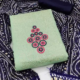 Ishin Ethnic Motifs Embroidered Sequinned Unstitched Dress Material-image-95