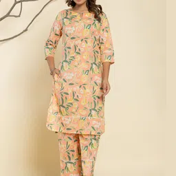 VEDANA Women Floral Printed Cotton Kurta with Palazzo-picture-25