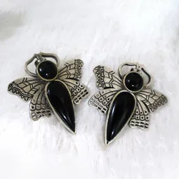 SIVA BY ANIKA Brass-Plated Artificial Stones Studded Oxidised Butterfly Shaped Studs-21