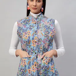HANDICRAFT PALACE Women Floral Reversible Longline Quilted Jacket-image-32