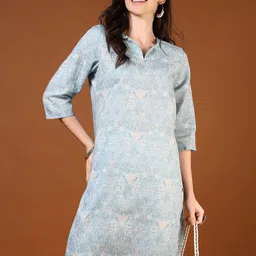 V-Mart Women Floral Printed Daily Cotton A-Line Kurtas-image-84