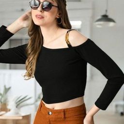 ZEUGEN Women Long Sleeves Fitted Crop Top-image-3