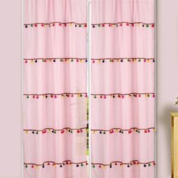 Dekor World Multicoloured Set of 2 Embellished Sheer Long Door Curtain-picture-15