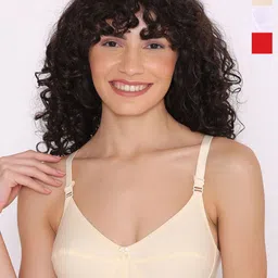 INKURV Pack Of 3 Women Solid Full Coverage Underwired Bra-27
