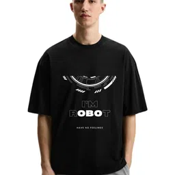 Fashnobic Men Typography Printed Round Neck Cotton Oversized T-shirt-image-21