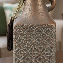 AARVI DECOR STUDIO Brown Antique Vintage Rustic Charm Ceramic Amphora Shaped Vase-image-13