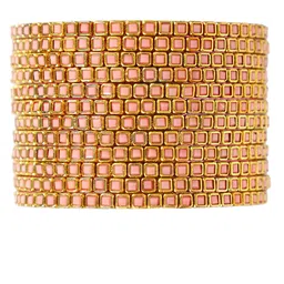 KOTTIAR CREATIONS Set Of 12 Crystal Studded Glass Bangles-10
