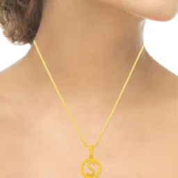 WHP JEWELLERS Initial-S 22 KT Yellow Gold Pendant For Women.-image-10