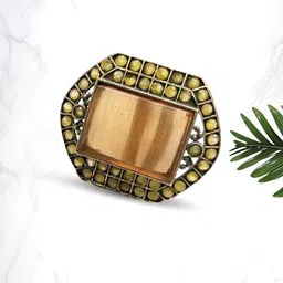 Adwitiya Collection Gold-Plated Stone Studded Finger Ring-58