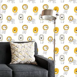 ArtzFolio Printed UV-Resistant Anti-Bacterial Cartoon Lion Cub Peel & Stick Wallpaper-image-58