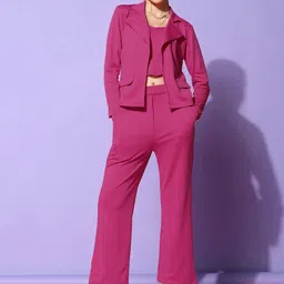 Moda Rapido Adults-Women Pink Polyester Co-Ords-picture-25