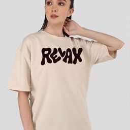 Rodzen Women Typography Printed Round Neck Oversized T-shirt-image-85