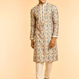 Diwas by Manyavar Men Geometric Printed Kurta with Pyjama-picture-7