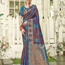 Anouk Rustic Ethnic Motifs Woven Design Zari Kanjeevaram Saree-picture-18