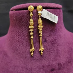 Anshenterpris Gold-Plated Contemporary Drop Earrings-5