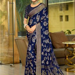 Anouk Bandhani Poly Georgette Saree with Matching Blouse-15