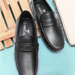 SHUAN Men Solid Slip-On Loafers-picture-18