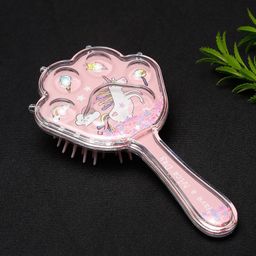 Stoln Unicorn Theme With Star Glittery Hair Brush- Peach-42