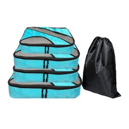 AUGEN Blue & Black 5 Pieces Travel Luggage Organizers-picture-11