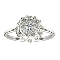 VALANOVA 925 Sterling Silver White Gold 14 Kt Diamond Studded Ring 2.28 gms-image-22