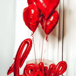 Special You 13 Pcs Red Textured Anniversary Decoration-36