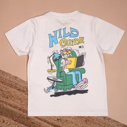 Hoop Boys Printed Drop-Shoulder Sleeves T-shirt-43