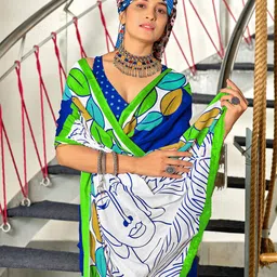 DIVASTRI Designer Block Print Saree image 2