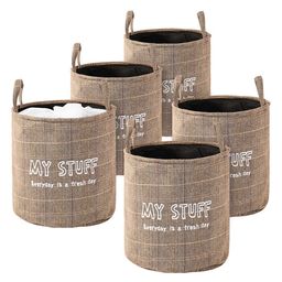 Kuber Industries Khaki Set of 5 Regular Multi-Utility Organisers-18