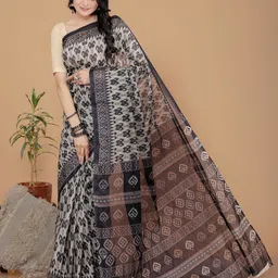Jevi Prints Ethnic Motifs Pure Cotton Block Print Saree image 4