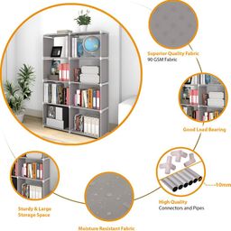 Decent Hut Grey 10 Shelves Storage BookShelf image 3